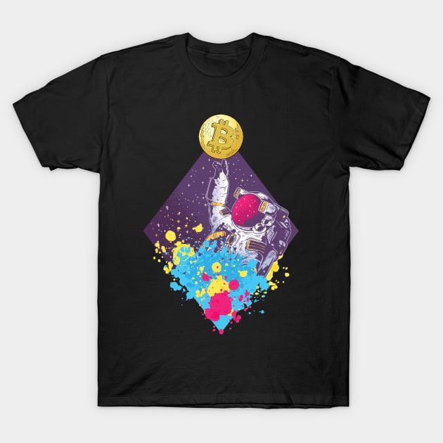 Chainlink Crypto DeFi LINK Cryptocurrency Astronaut T-Shirt by BitcoinSweatshirts